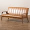 Baxton Studio Nikko Mid-century Modern Tan Faux Leather and Walnut Brown finished Wood Sofa 175-10976-Zoro - alternate 7